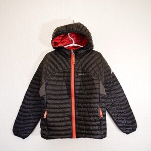 Eddie Bauer Ascent Kids Black and Red Down Puffer Jacket | Size XS (5-6 Years)